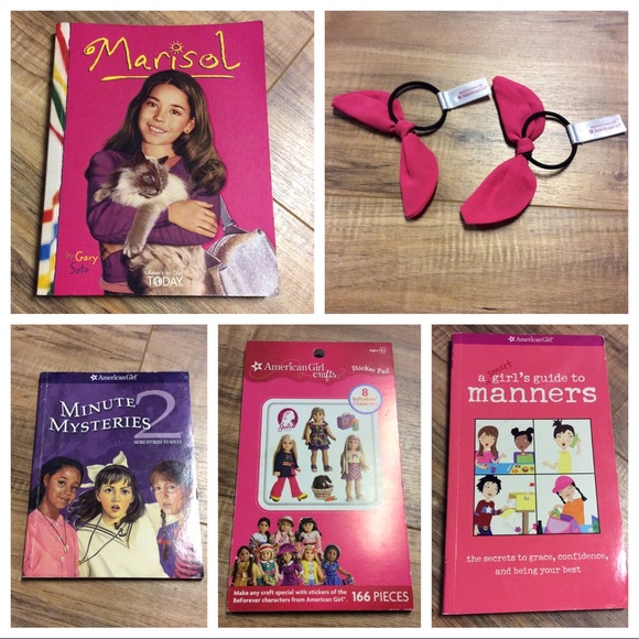 American Girl Other - 👭 New/EUC American Girl Books, Stickers, Bows lot